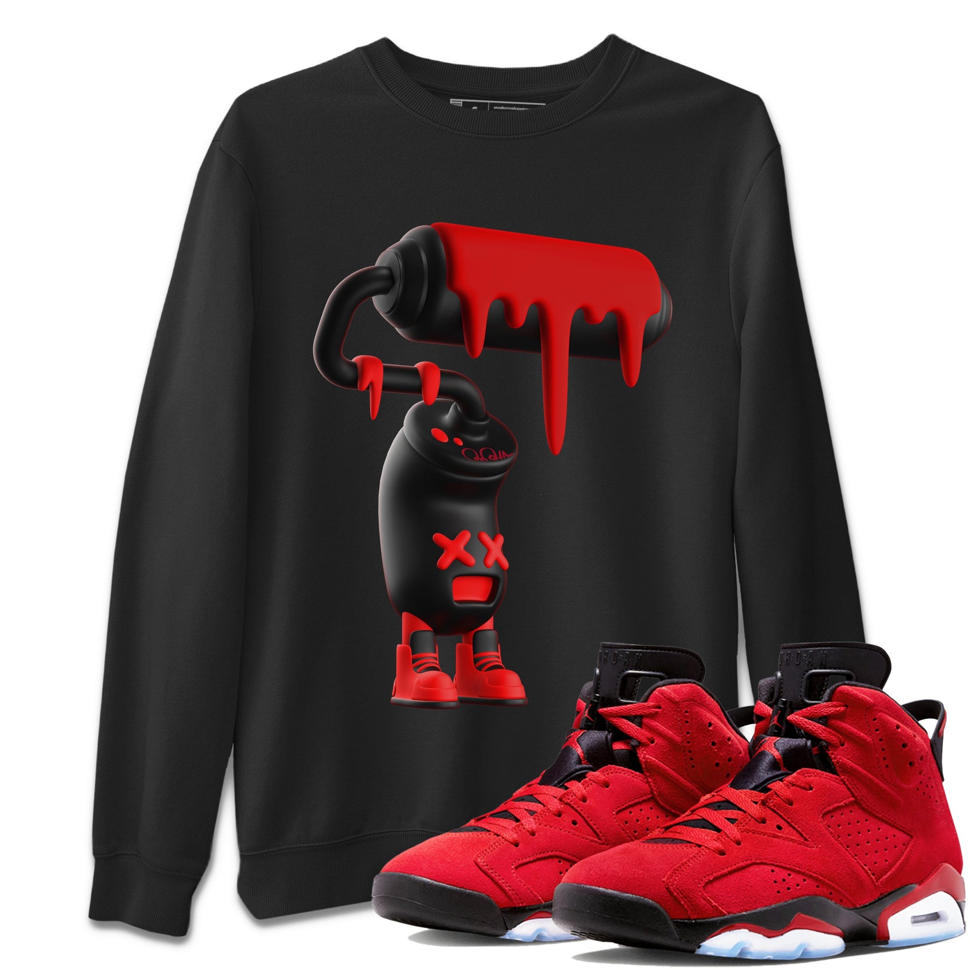 Air Jordan 6 Toro Bravo Sneaker Match Tees 3D Paint Roller Sneaker Tees 3D Graphic Design Shirts AJ6 Toro Bravo Sneaker Release Tees Unisex Shirts Black 1