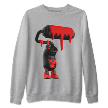 Air Jordan 6 Toro Bravo Sneaker Match Tees 3D Paint Roller Sneaker Tees 3D Graphic Design Shirts AJ6 Toro Bravo Sneaker Release Tees Unisex Shirts Heather Grey 2