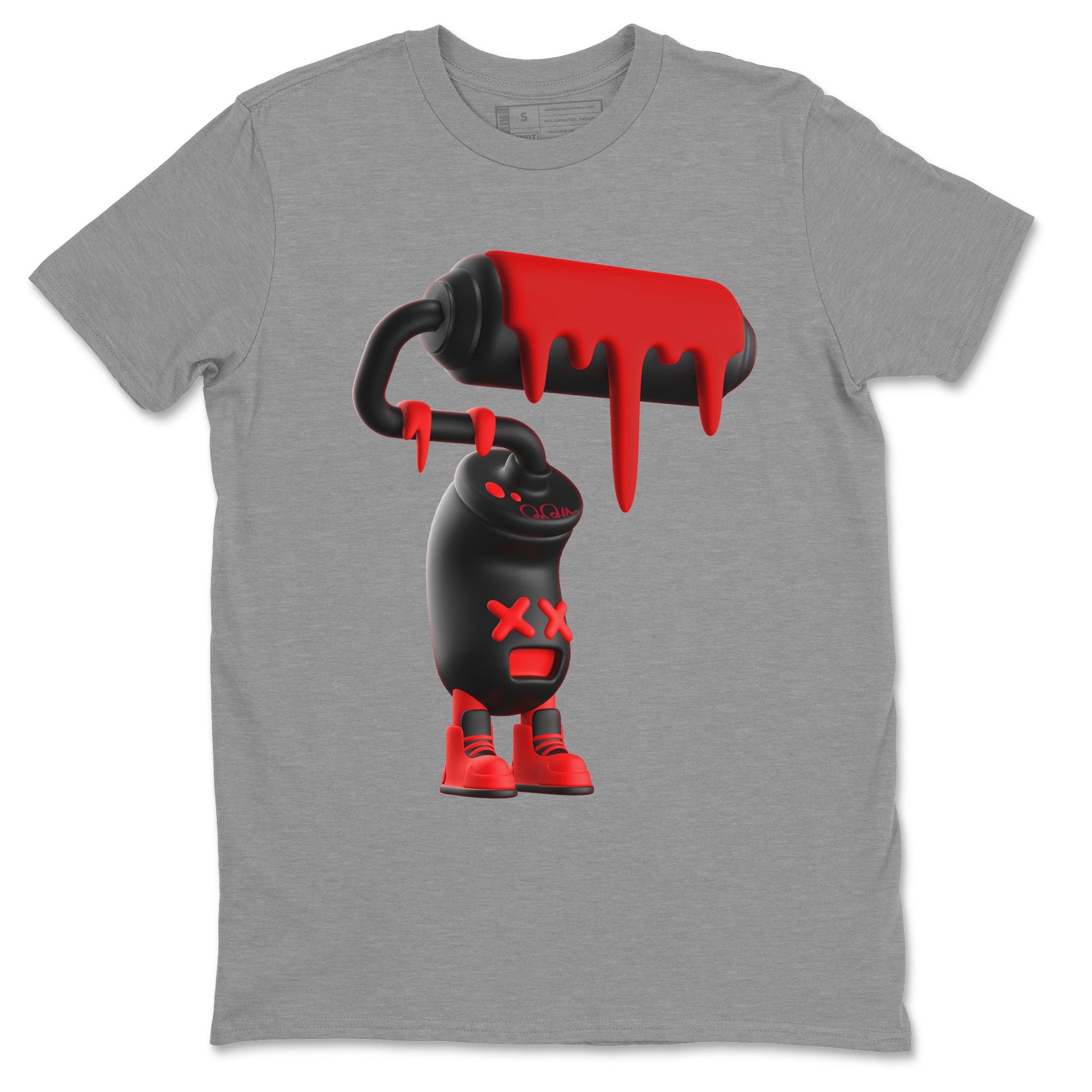 Air Jordan 6 Toro Bravo Sneaker Match Tees 3D Paint Roller Sneaker Tees 3D Graphic Design Shirts AJ6 Toro Bravo Sneaker Release Tees Unisex Shirts Heather Grey 2