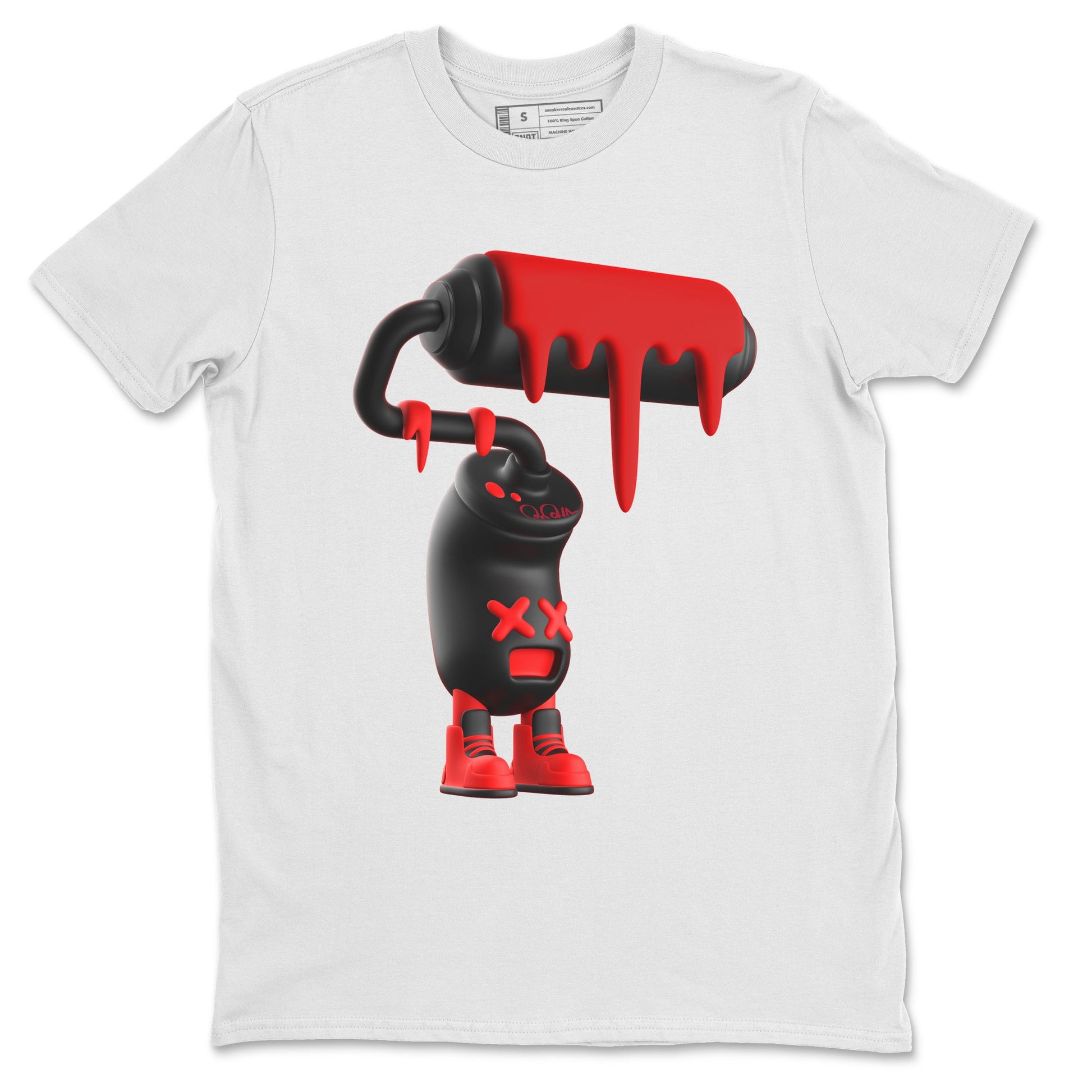 Air Jordan 6 Toro Bravo Sneaker Match Tees 3D Paint Roller Sneaker Tees 3D Graphic Design Shirts AJ6 Toro Bravo Sneaker Release Tees Unisex Shirts White 2