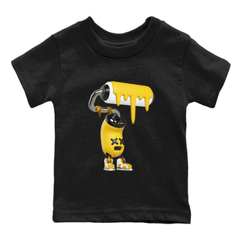 Air Jordan 6 Yellow Ochre shirt to match jordans 3D Paint Roller sneaker tees AJ6 Yellow Ochre SNRT Sneaker Release Tees Baby Toddler Black 2 T-Shirt