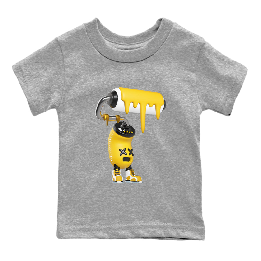 Air Jordan 6 Yellow Ochre shirt to match jordans 3D Paint Roller sneaker tees AJ6 Yellow Ochre SNRT Sneaker Release Tees Baby Toddler Heather Grey 2 T-Shirt