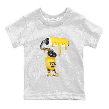 Air Jordan 6 Yellow Ochre shirt to match jordans 3D Paint Roller sneaker tees AJ6 Yellow Ochre SNRT Sneaker Release Tees Baby Toddler White 2 T-Shirt