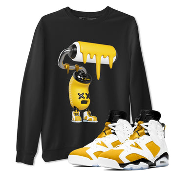 Air Jordan 6 Yellow Ochre shirt to match jordans 3D Paint Roller sneaker tees AJ6 Yellow Ochre SNRT Sneaker Release Tees Unisex Black 1 T-Shirt