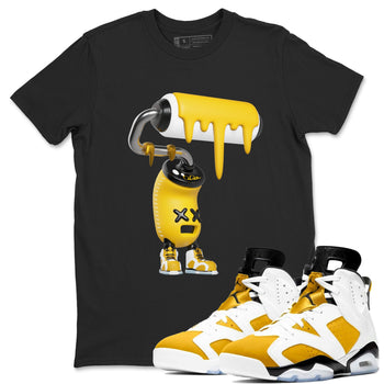 Air Jordan 6 Yellow Ochre shirt to match jordans 3D Paint Roller sneaker tees AJ6 Yellow Ochre SNRT Sneaker Release Tees Unisex Black 1 T-Shirt