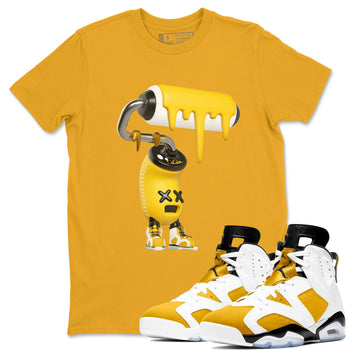 Air Jordan 6 Yellow Ochre shirt to match jordans 3D Paint Roller sneaker tees AJ6 Yellow Ochre SNRT Sneaker Release Tees Unisex Gold 1 T-Shirt