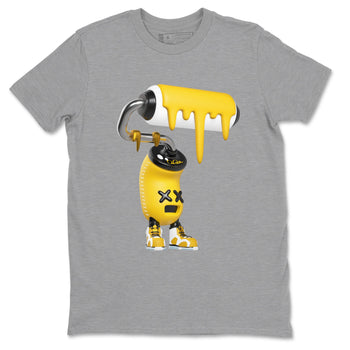 Air Jordan 6 Yellow Ochre shirt to match jordans 3D Paint Roller sneaker tees AJ6 Yellow Ochre SNRT Sneaker Release Tees Unisex Heather Grey 2 T-Shirt