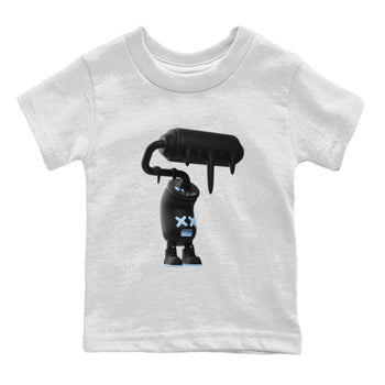 Air Jordan 7 Chambray Sneaker Match Tees 3D Paint Roller Sneaker Tees AJ7 Chambray Sneaker Release Tees Kids Shirts White 2