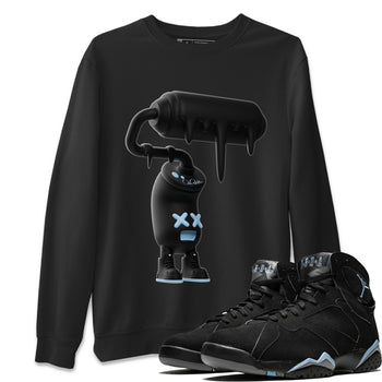 Air Jordan 7 Chambray Sneaker Match Tees 3D Paint Roller Sneaker Tees AJ7 Chambray Sneaker Release Tees Unisex Shirts Black 1