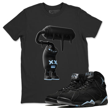 Air Jordan 7 Chambray Sneaker Match Tees 3D Paint Roller Sneaker Tees AJ7 Chambray Sneaker Release Tees Unisex Shirts Black 1
