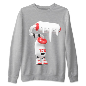 Air Jordan 7 Infrared Sneaker Match Tees 3D Paint Roller Sneaker Tees AJ7 Infrared Sneaker Release Tees Unisex Shirts Heather Grey 2