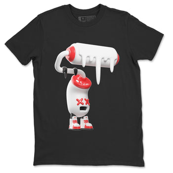 Air Jordan 7 Infrared Sneaker Match Tees 3D Paint Roller Sneaker Tees AJ7 Infrared Sneaker Release Tees Unisex Shirts Black 2