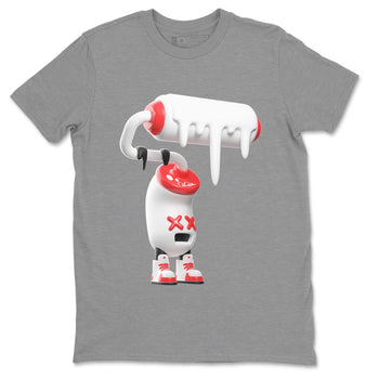 Air Jordan 7 Infrared Sneaker Match Tees 3D Paint Roller Sneaker Tees AJ7 Infrared Sneaker Release Tees Unisex Shirts Heather Grey 2