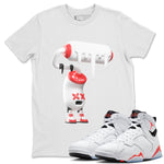 Air Jordan 7 Infrared Sneaker Match Tees 3D Paint Roller Sneaker Tees AJ7 Infrared Sneaker Release Tees Unisex Shirts White 1