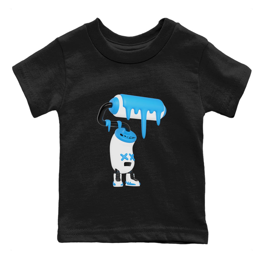 9s Powder Blue shirt to match jordans 3D Paint Roller sneaker tees Air Jordan 9 Powder Blue SNRT sneaker release tees baby toddler Black 2 cotton Shirt