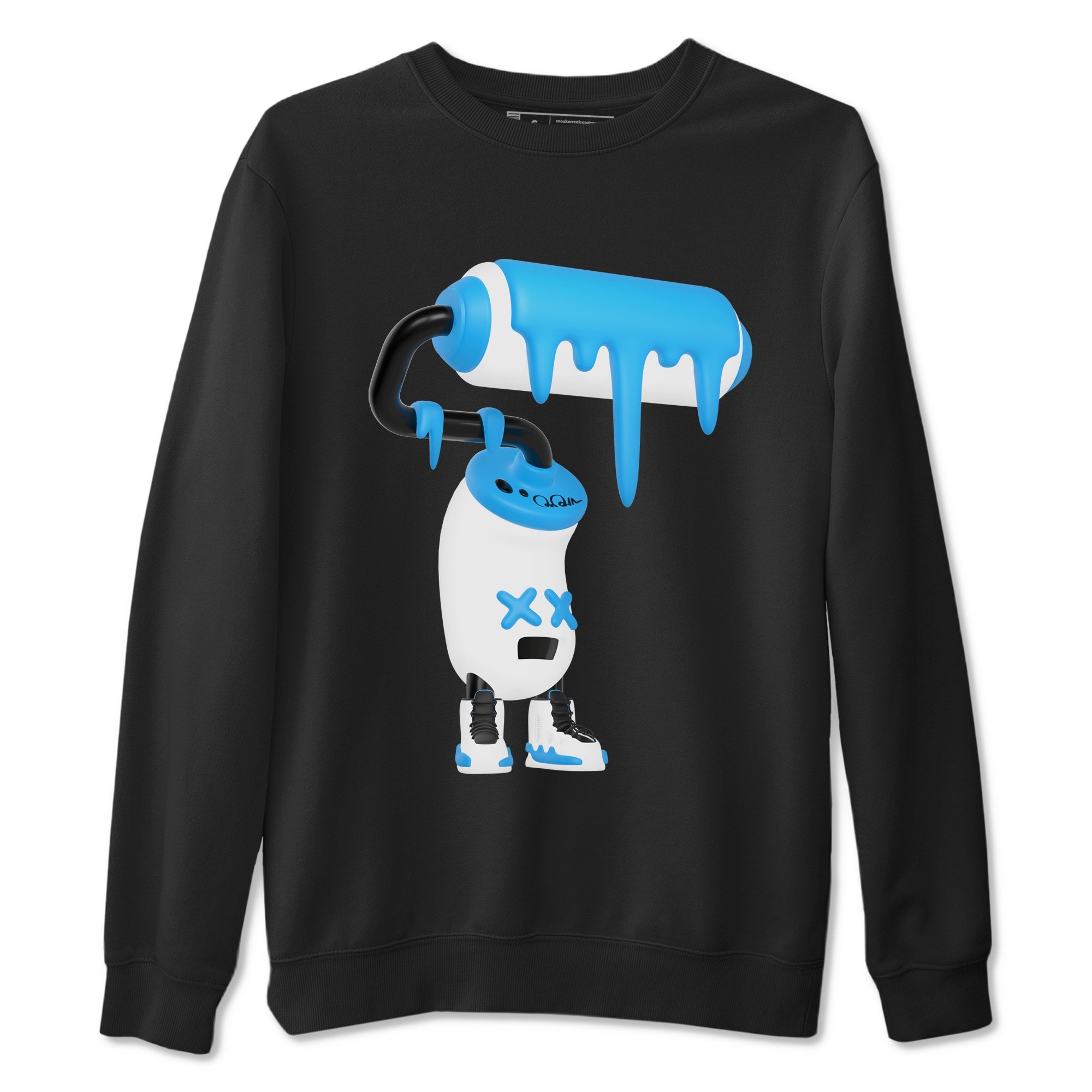 9s Powder Blue shirt to match jordans 3D Paint Roller sneaker tees Air Jordan 9 Powder Blue SNRT Sneaker Release Tees unisex cotton Black 2 crew neck shirt