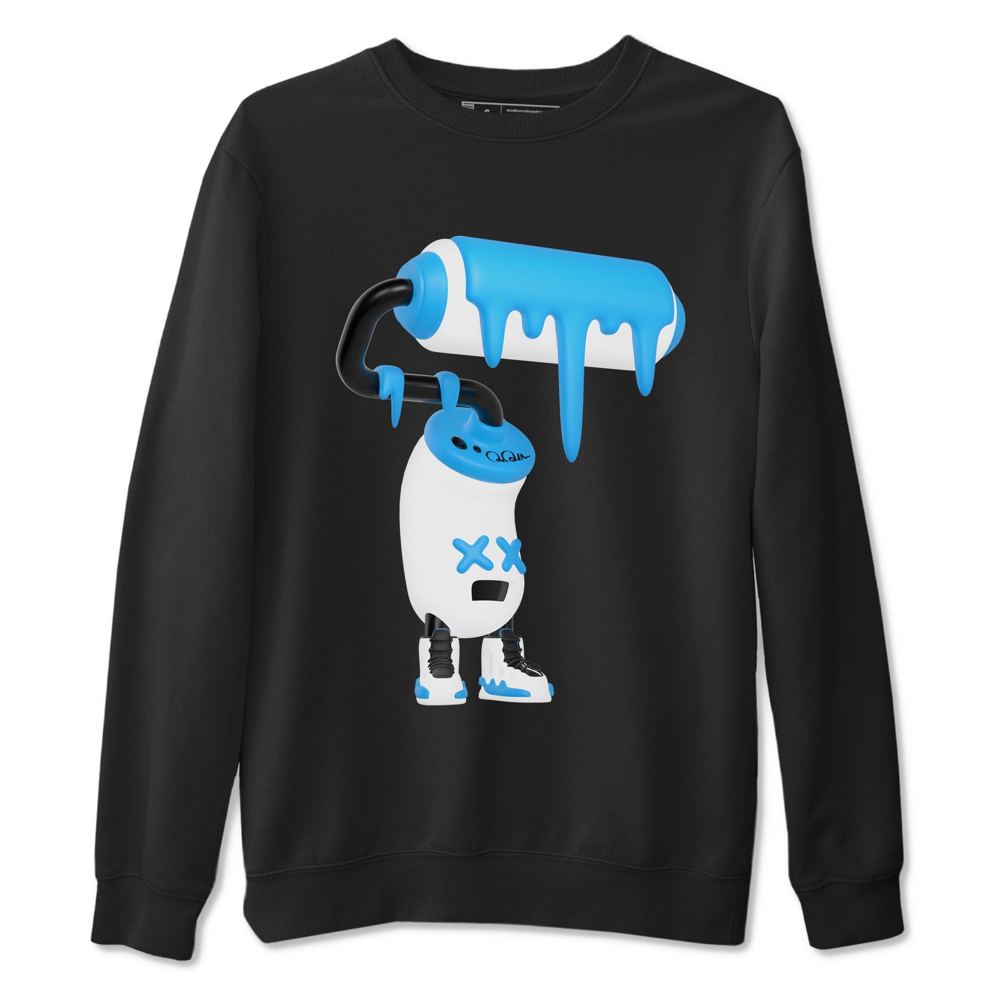 9s Powder Blue shirt to match jordans 3D Paint Roller sneaker tees Air Jordan 9 Powder Blue SNRT Sneaker Release Tees unisex cotton Black 2 crew neck shirt