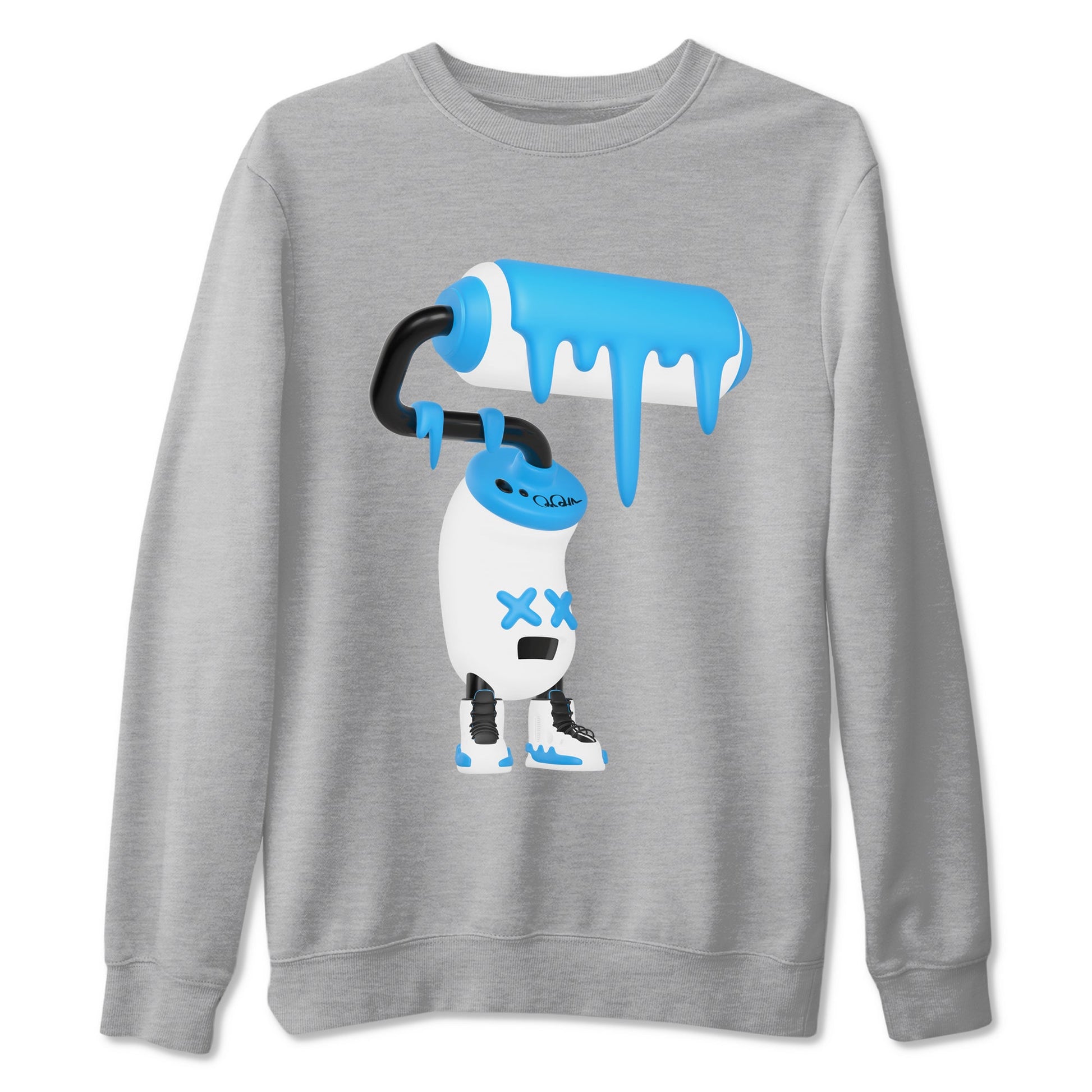 9s Powder Blue shirt to match jordans 3D Paint Roller sneaker tees Air Jordan 9 Powder Blue SNRT Sneaker Release Tees unisex cotton Heather Grey 2 crew neck shirt