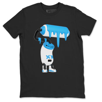 9s Powder Blue shirt to match jordans 3D Paint Roller sneaker tees Air Jordan 9 Powder Blue SNRT Sneaker Release Tees unisex cotton Black 2 crew neck shirt