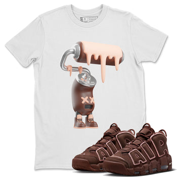 Air More Uptempo Valentines Day Sneaker Match Tees 3D Paint Roller Sneaker Tees Nike Uptempo Valentines Day Sneaker Release Tees Unisex Shirts White 1