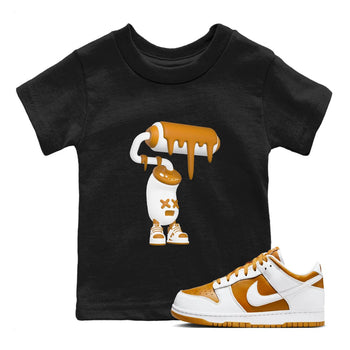 Dunk Dark Curry shirt to match jordans 3D Paint Roller sneaker tees AJ1 Low Dark Curry SNRT sneaker release tees baby toddler Black 1 cotton Shirt
