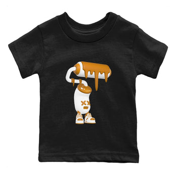 Dunk Dark Curry shirt to match jordans 3D Paint Roller sneaker tees AJ1 Low Dark Curry SNRT sneaker release tees baby toddler Black 2 cotton Shirt
