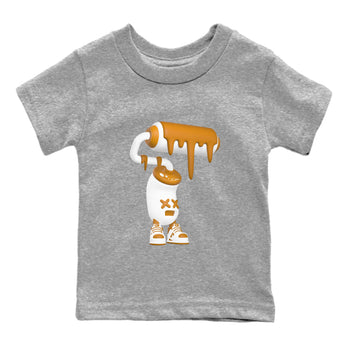 Dunk Dark Curry shirt to match jordans 3D Paint Roller sneaker tees AJ1 Low Dark Curry SNRT sneaker release tees baby toddler Heather Grey 2 cotton Shirt