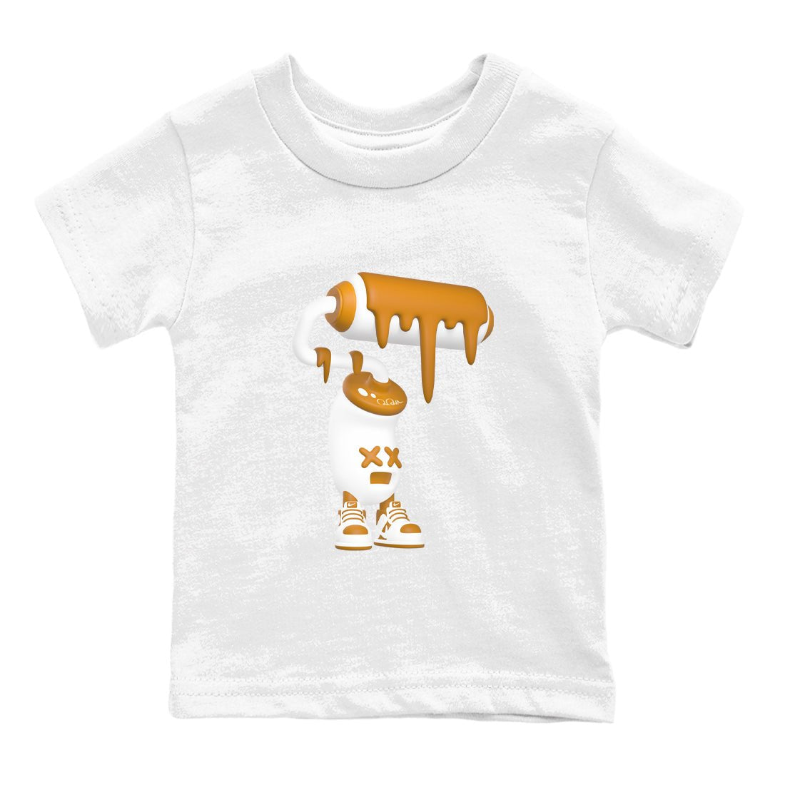 Dunk Dark Curry shirt to match jordans 3D Paint Roller sneaker tees AJ1 Low Dark Curry SNRT sneaker release tees baby toddler White 2 cotton Shirt