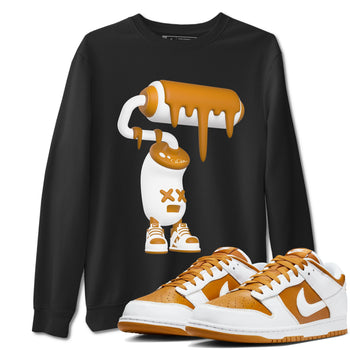Dunk Dark Curry shirt to match jordans 3D Paint Roller sneaker tees AJ1 Low Dark Curry SNRT Sneaker Release Tees unisex cotton Black 1 crew neck shirt