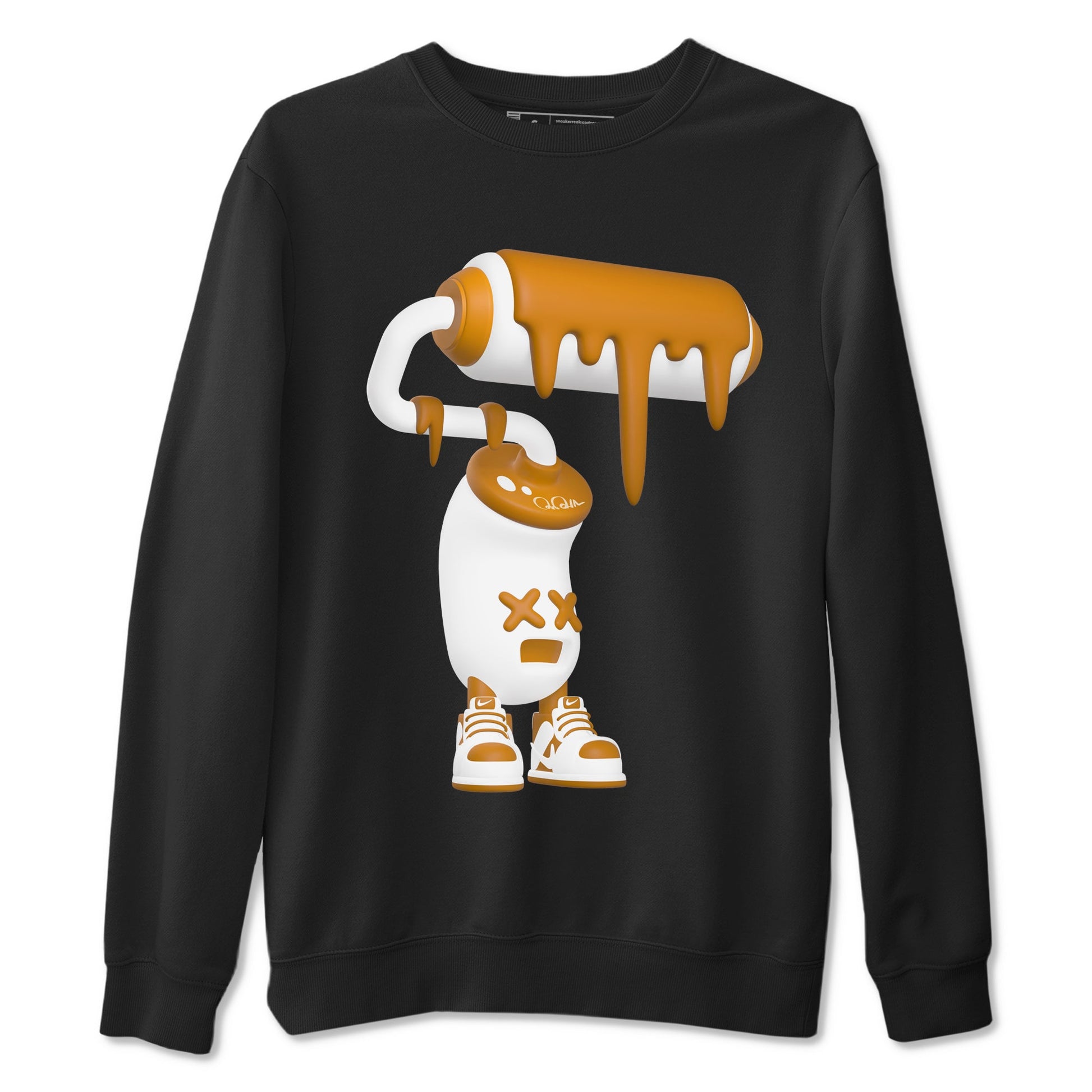 Dunk Dark Curry shirt to match jordans 3D Paint Roller sneaker tees AJ1 Low Dark Curry SNRT Sneaker Release Tees unisex cotton Black 2 crew neck shirt