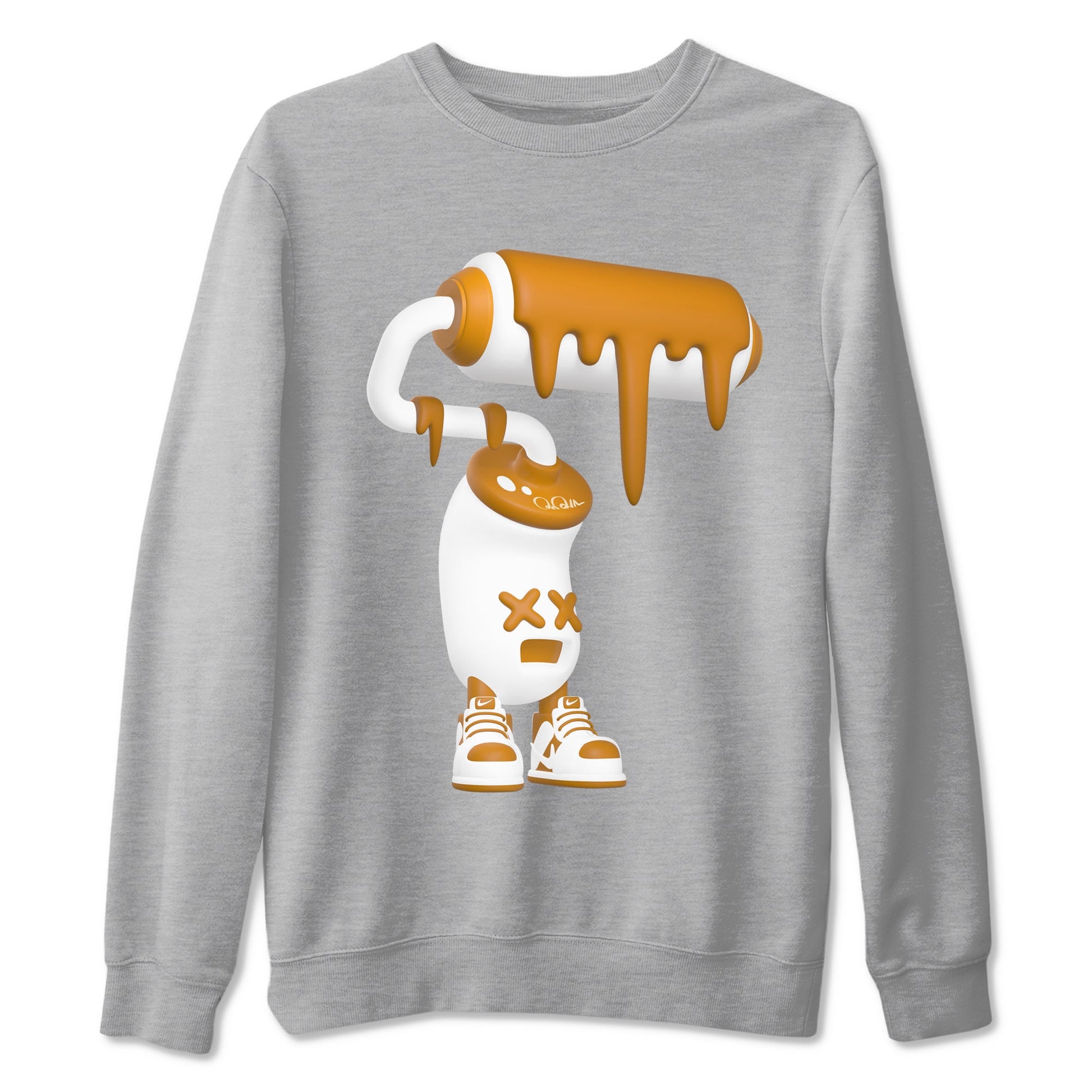 Dunk Dark Curry shirt to match jordans 3D Paint Roller sneaker tees AJ1 Low Dark Curry SNRT Sneaker Release Tees unisex cotton Heather Grey 2 crew neck shirt