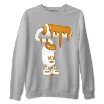 Dunk Dark Curry shirt to match jordans 3D Paint Roller sneaker tees AJ1 Low Dark Curry SNRT Sneaker Release Tees unisex cotton Heather Grey 2 crew neck shirt