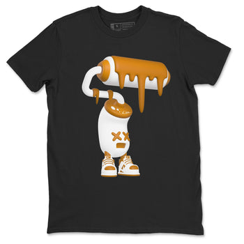Dunk Dark Curry shirt to match jordans 3D Paint Roller sneaker tees AJ1 Low Dark Curry SNRT Sneaker Release Tees unisex cotton Black 2 crew neck shirt