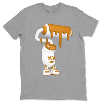 Dunk Dark Curry shirt to match jordans 3D Paint Roller sneaker tees AJ1 Low Dark Curry SNRT Sneaker Release Tees unisex cotton Heather Grey 2 crew neck shirt