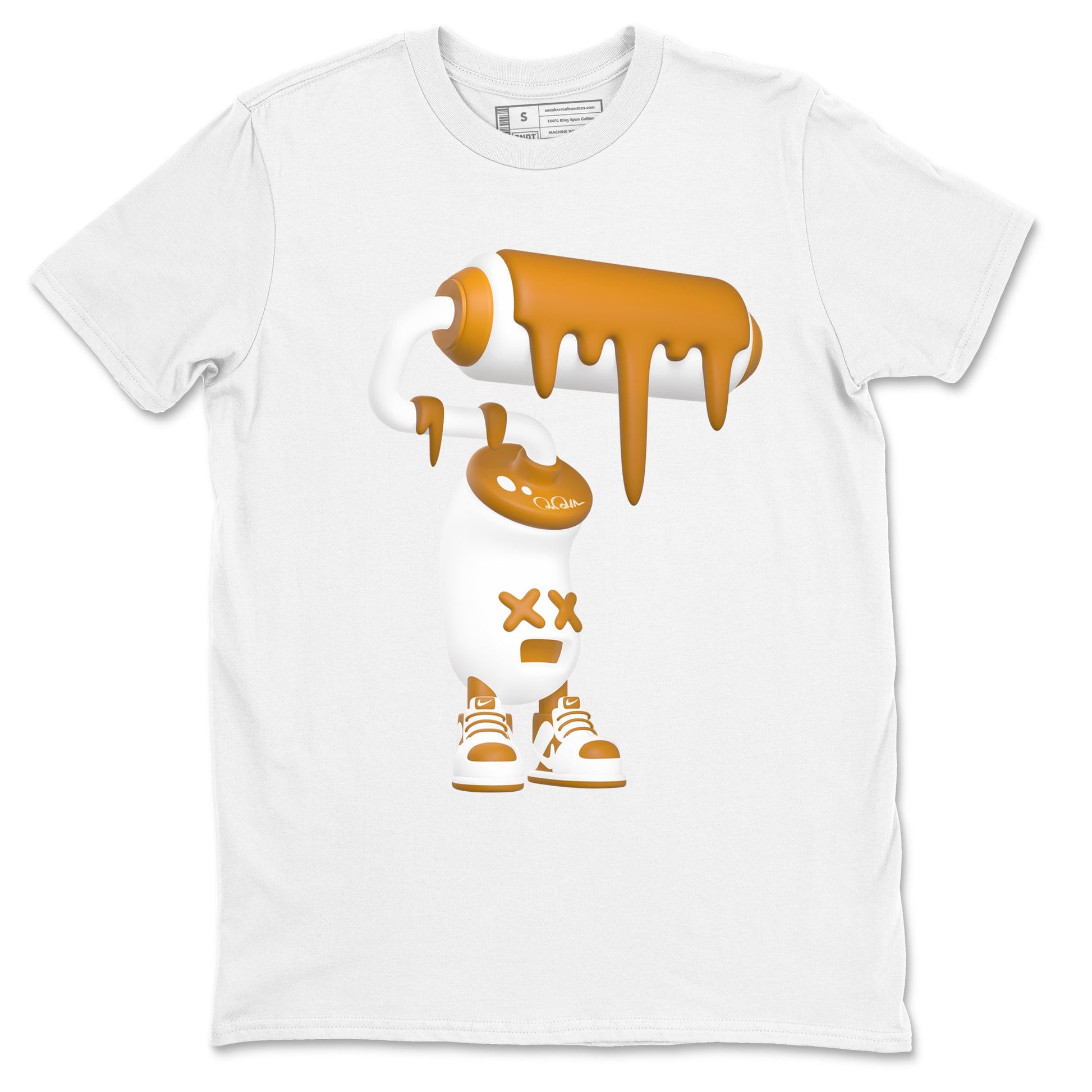 Dunk Dark Curry shirt to match jordans 3D Paint Roller sneaker tees AJ1 Low Dark Curry SNRT Sneaker Release Tees unisex cotton White 2 crew neck shirt