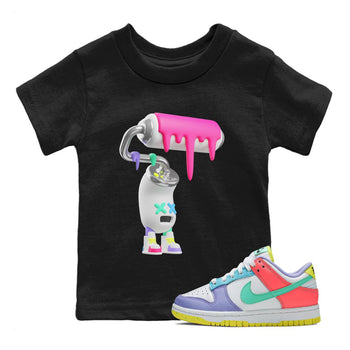 Dunk Easter Candy Sneaker Match Tees 3D Paint Roller Sneaker Tees Nike Easter Sneaker Release Tees Kids Shirts Black 1
