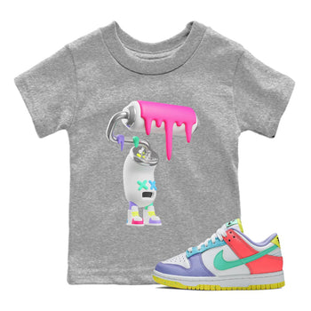 Dunk Easter Candy Sneaker Match Tees 3D Paint Roller Sneaker Tees Nike Easter Sneaker Release Tees Kids Shirts Heather Grey 1