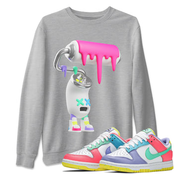 Dunk Easter Candy Sneaker Match Tees 3D Paint Roller Sneaker Tees Nike Easter Sneaker Release Tees Unisex Shirts Heather Grey 1