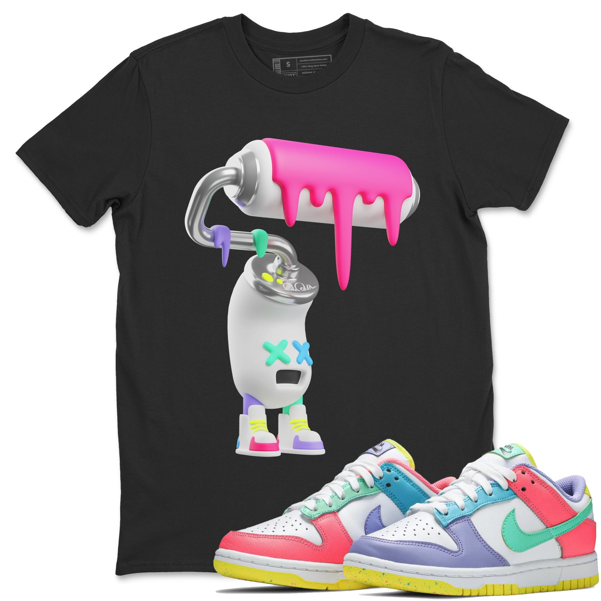 Dunk Easter Candy Sneaker Match Tees 3D Paint Roller Sneaker Tees Nike Easter Sneaker Release Tees Unisex Shirts Black 1