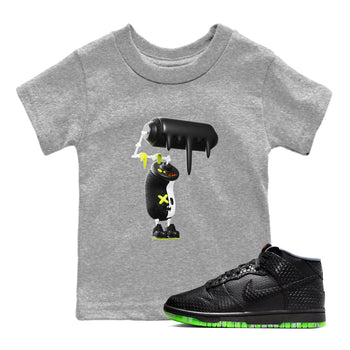 Dunk Mid Premium shirt to match jordans 3D Paint Roller sneaker tees halloween horror nights Nike Dunk Halloween SNRT Sneaker Release Tees Baby Toddler Heather Grey 1 T-Shirt