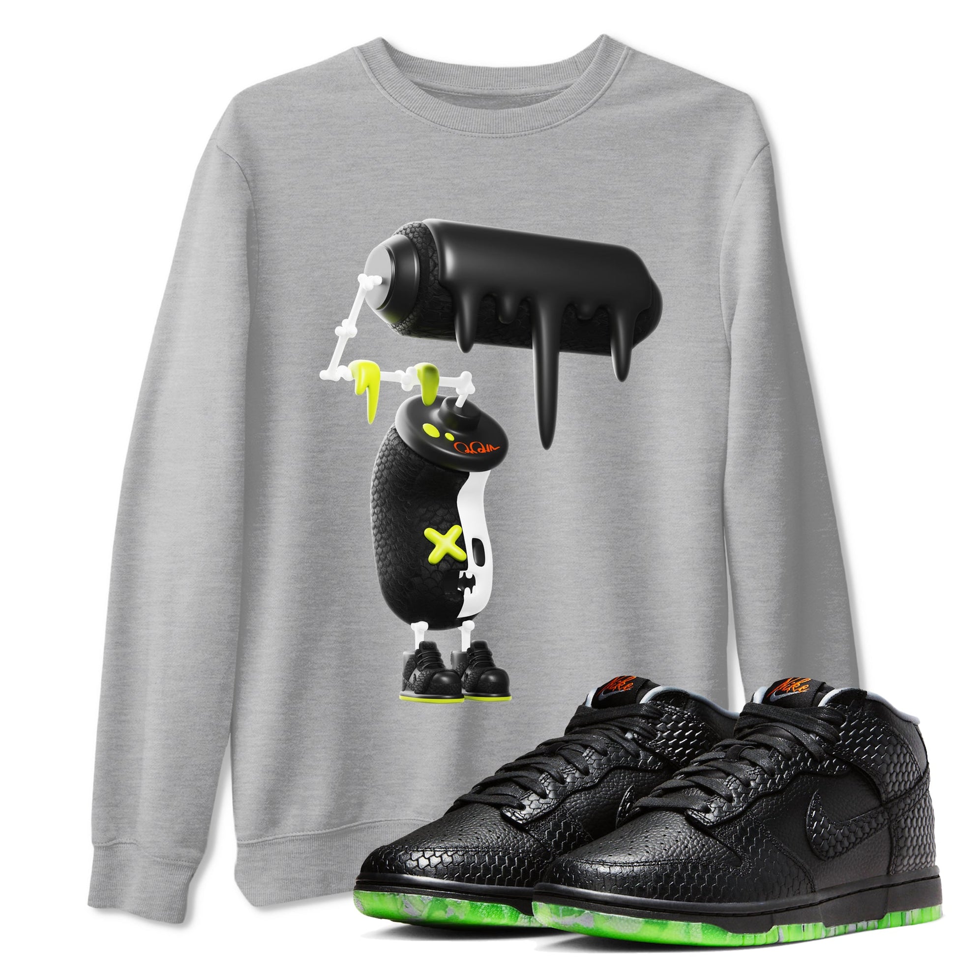 Dunk Mid Premium shirt to match jordans 3D Paint Roller sneaker tees halloween horror nights Nike Dunk Halloween SNRT Sneaker Release Tees Unisex Heather Grey 1 T-Shirt