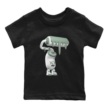 Dunk Mica Green Sneaker Match Tees 3D Paint Roller Sneaker Tees Dunk Low Mica Green Sneaker Release Tees Kids Shirts Black 2
