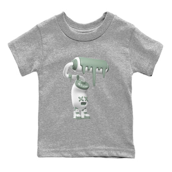 Dunk Mica Green Sneaker Match Tees 3D Paint Roller Sneaker Tees Dunk Low Mica Green Sneaker Release Tees Kids Shirts Heather Grey 2