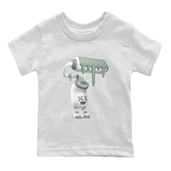 Dunk Mica Green Sneaker Match Tees 3D Paint Roller Sneaker Tees Dunk Low Mica Green Sneaker Release Tees Kids Shirts White 2