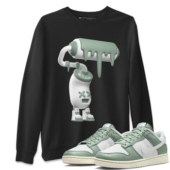 Dunk Mica Green Sneaker Match Tees 3D Paint Roller Sneaker Tees Dunk Low Mica Green Sneaker Release Tees Unisex Shirts Black 1