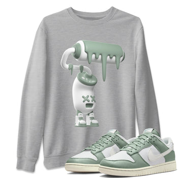 Dunk Mica Green Sneaker Match Tees 3D Paint Roller Sneaker Tees Dunk Low Mica Green Sneaker Release Tees Unisex Shirts Heather Grey 1