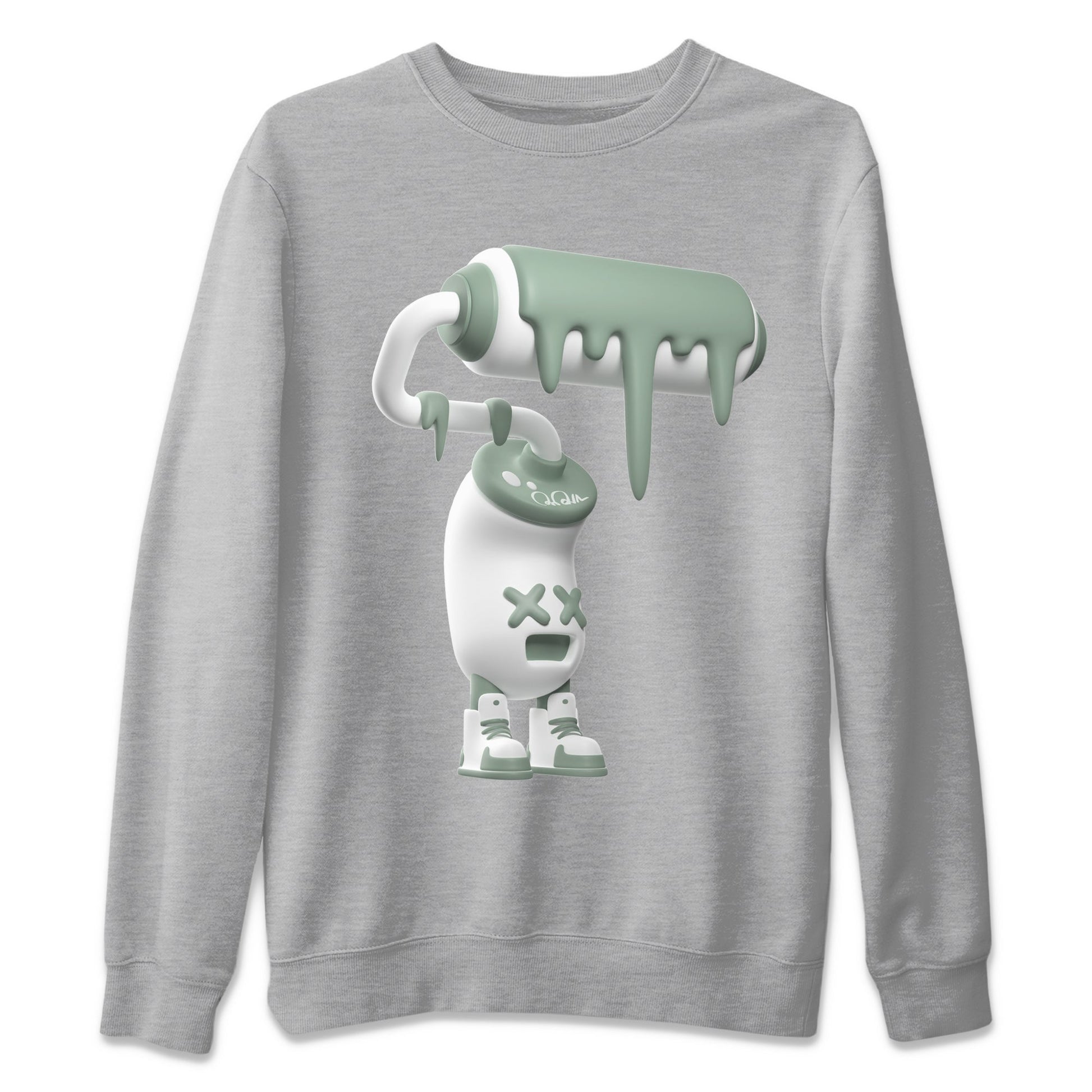 Dunk Mica Green Sneaker Match Tees 3D Paint Roller Sneaker Tees Dunk Low Mica Green Sneaker Release Tees Unisex Shirts Heather Grey 2