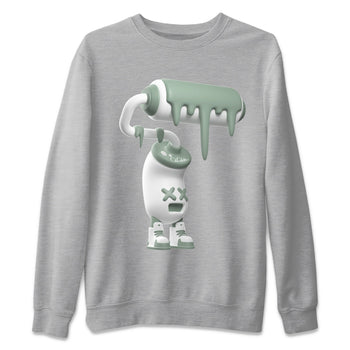 Dunk Mica Green Sneaker Match Tees 3D Paint Roller Sneaker Tees Dunk Low Mica Green Sneaker Release Tees Unisex Shirts Heather Grey 2