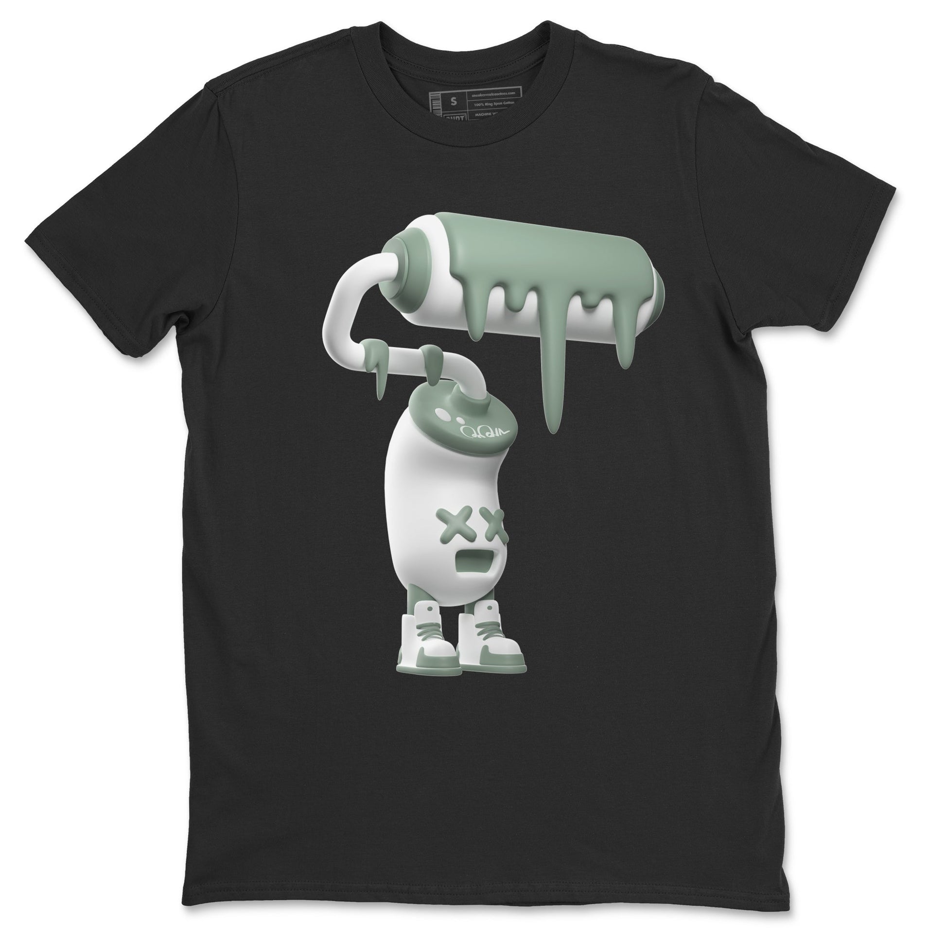 Dunk Mica Green Sneaker Match Tees 3D Paint Roller Sneaker Tees Dunk Low Mica Green Sneaker Release Tees Unisex Shirts Black 2
