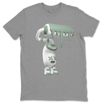 Dunk Mica Green Sneaker Match Tees 3D Paint Roller Sneaker Tees Dunk Low Mica Green Sneaker Release Tees Unisex Shirts Heather Grey 2